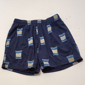 Men's Ultra Soft Navy Patterned Mesh Shorts Nice Laundry Size M